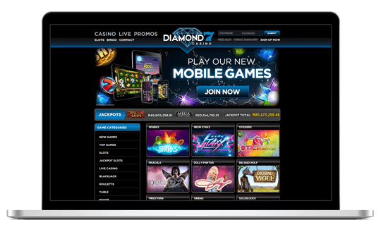 An image of Diamond Casino on Laptop