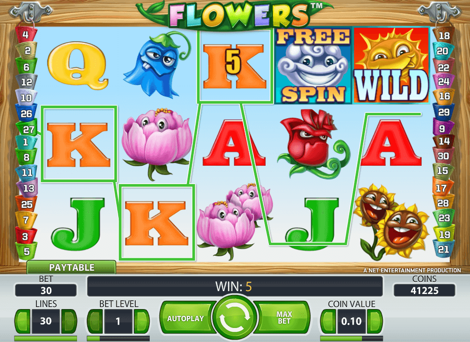 Image of flowers Slot in play