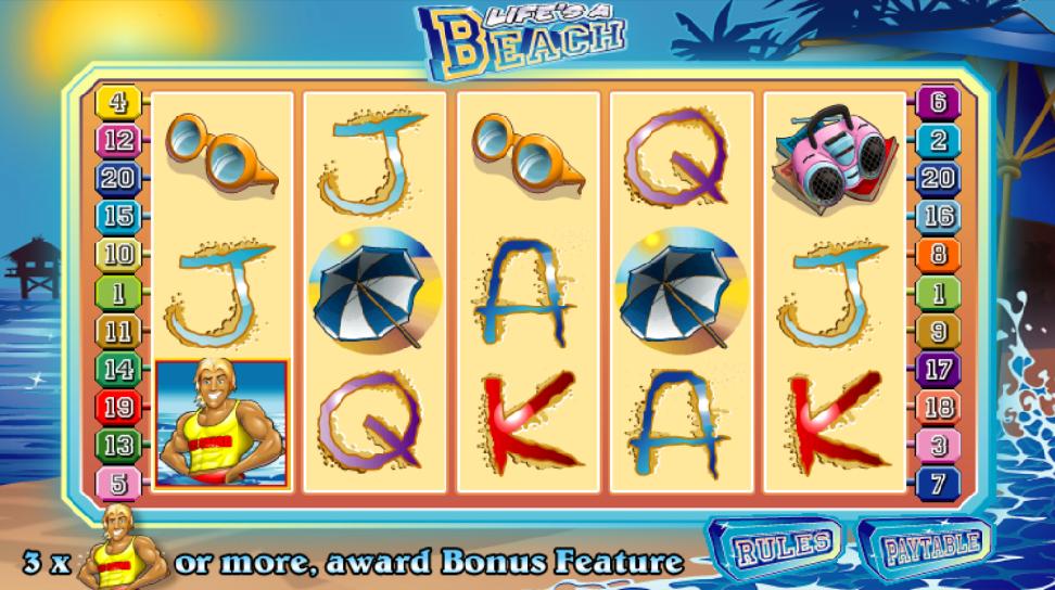 A screenshot of the Life's A Beach Online Slot Gameplay