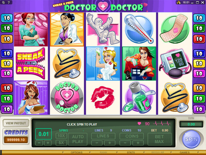 A screenshot of Sneak a Peak - Doctor Doctor Online Slot