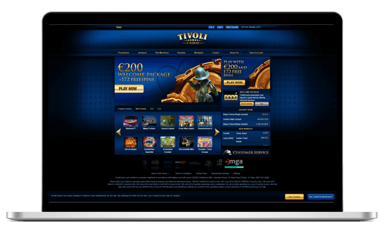An image of Tivoli Casino on Laptop