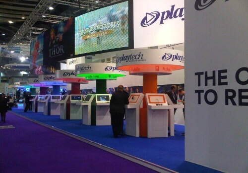 An image showing the Playtech stand at the ICE expo