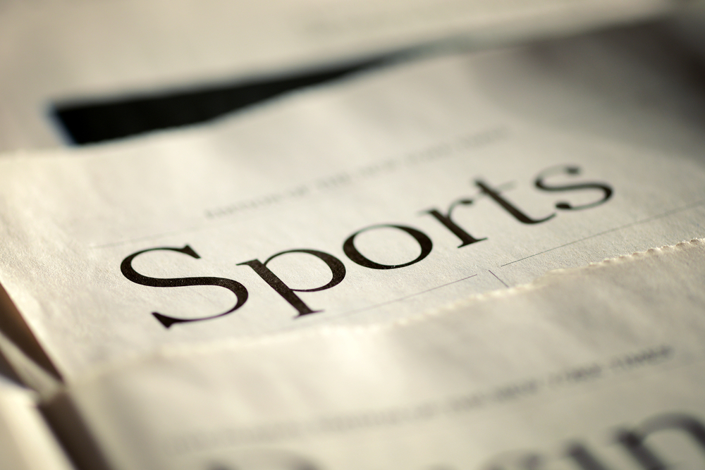 An image of sports writing on a newspaper
