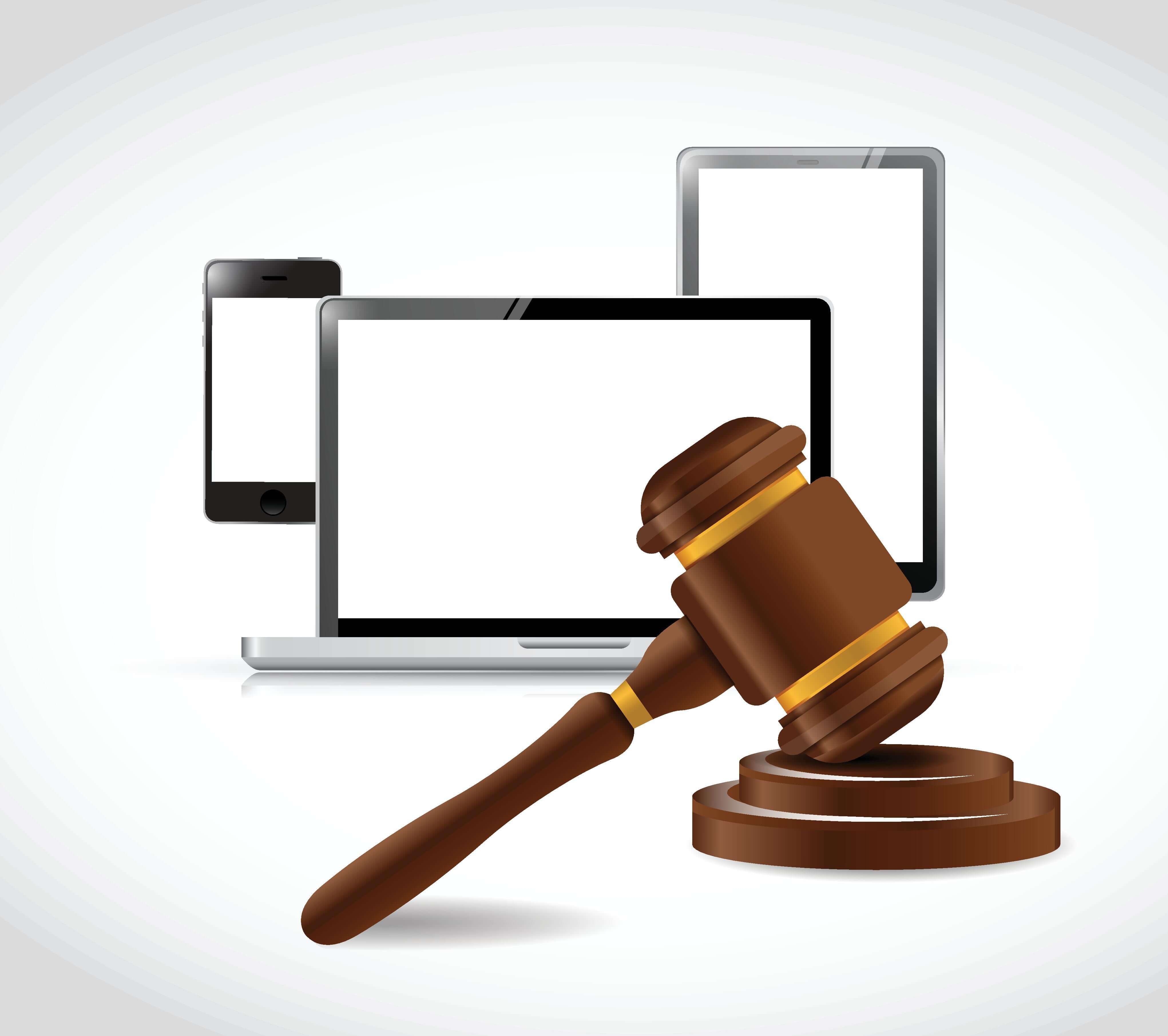 Image of gavel and technology