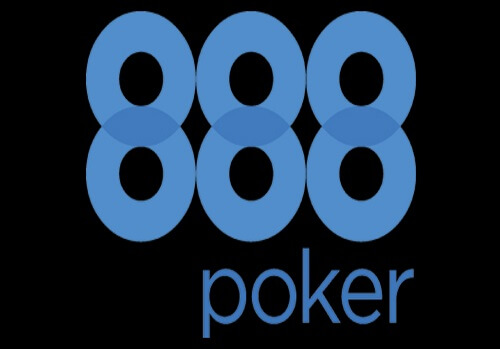 The 888 Poker logo on a black background