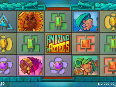 A screenshot of the Amazing Aztecs slot game