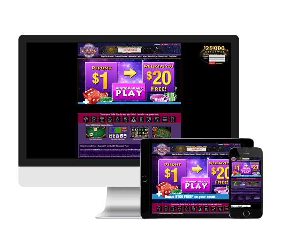 An Image of the Zodiac Casino Review on Multiple Platforms