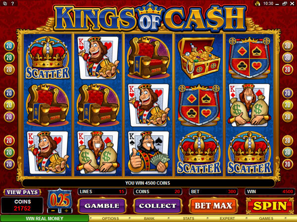 A screenshot of the Kings of Cash Gameplay