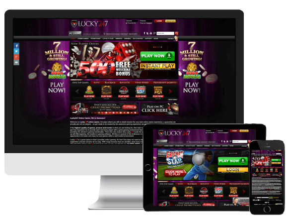 An image of Lucky 247 Casino on Multiple Platforms