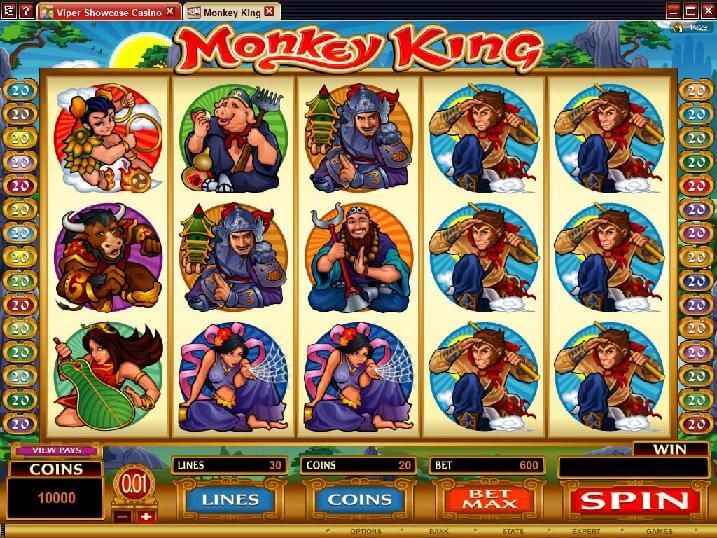 A screenshot of Monkey King Online Slot Gameplay