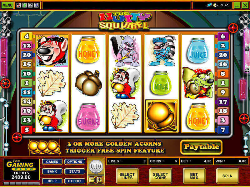 A screenshot of Nutty Squirrel Online Slot