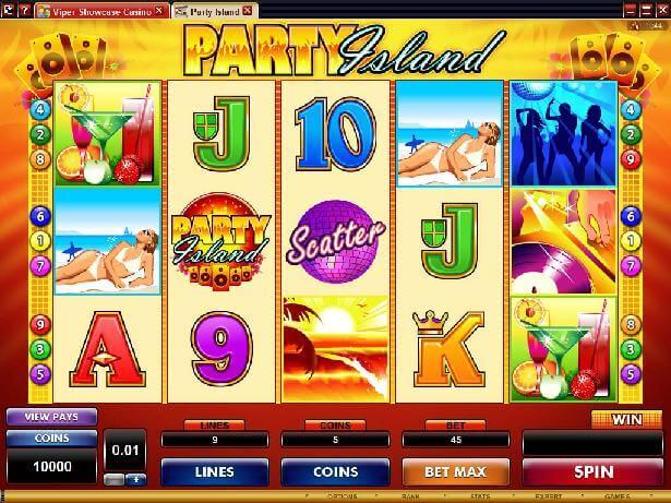 A screenshot of Party Island Online Slot