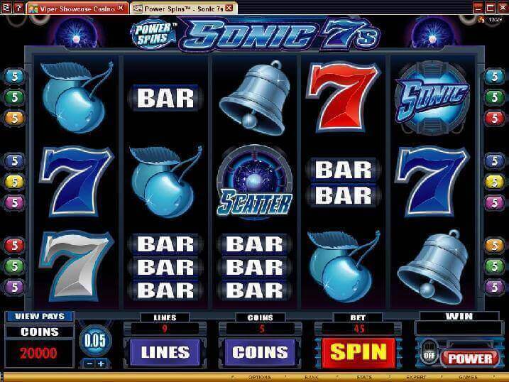 A screenshot of Power Spins Sonic Online Slot