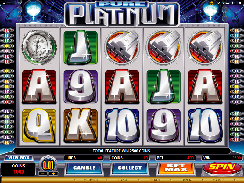 A screenshot of Pure Platinum Online Slot