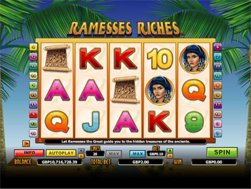 A screenshot of Ramesses Riches Online Slot