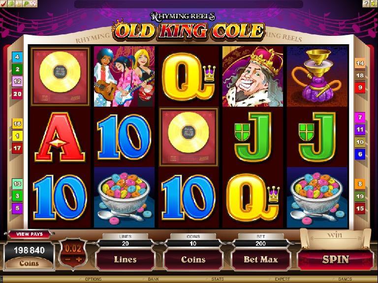 A screenshot of Rhyming Reeks Old King Cole Online Slot