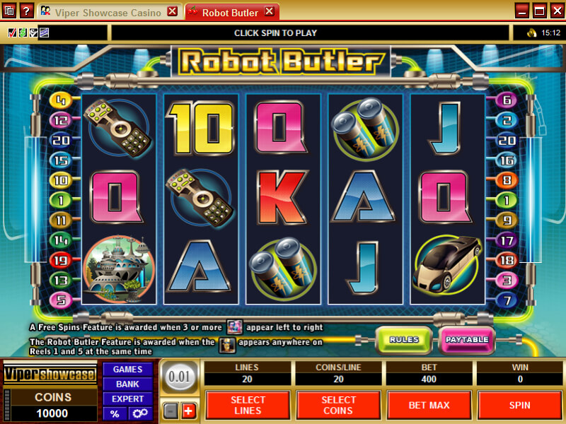 A screenshot of Robot Butler Online Slot