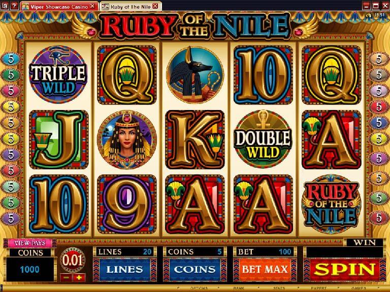 A screenshot of Ruby of the Nile Online Slot