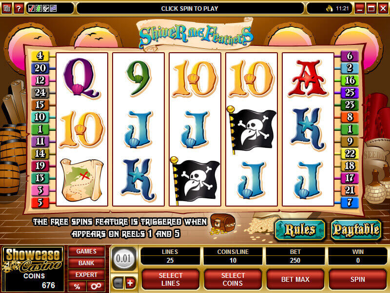 A screenshot of Shiver Me Feathers Online Slot