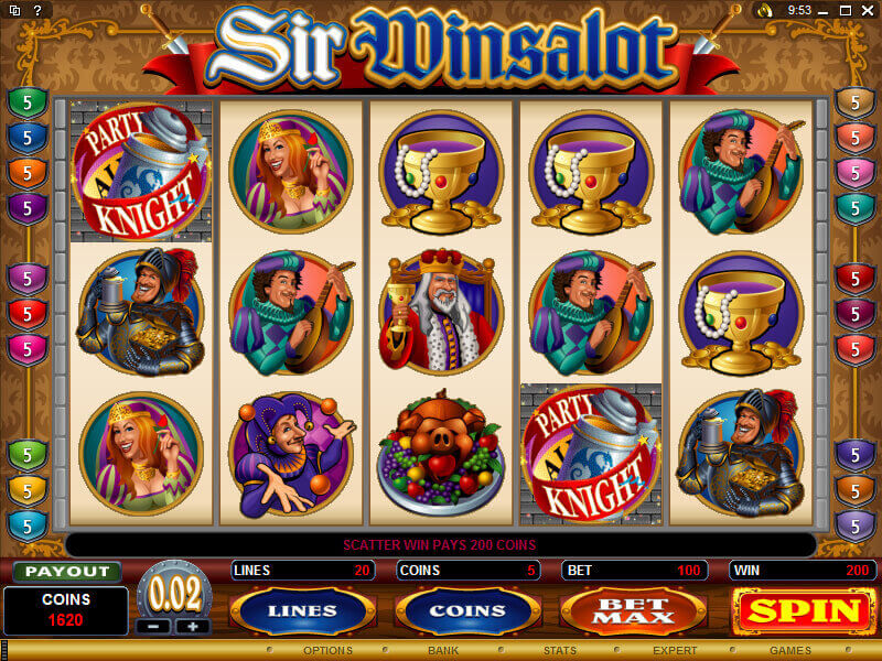 A screenshot of Sir Winsalot Online Slot