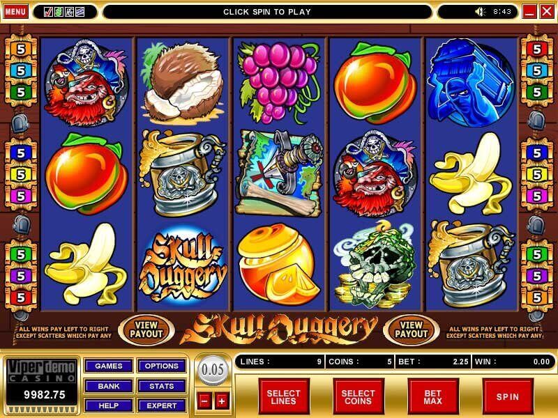 A screenshot of Skull Duggery Online Slot
