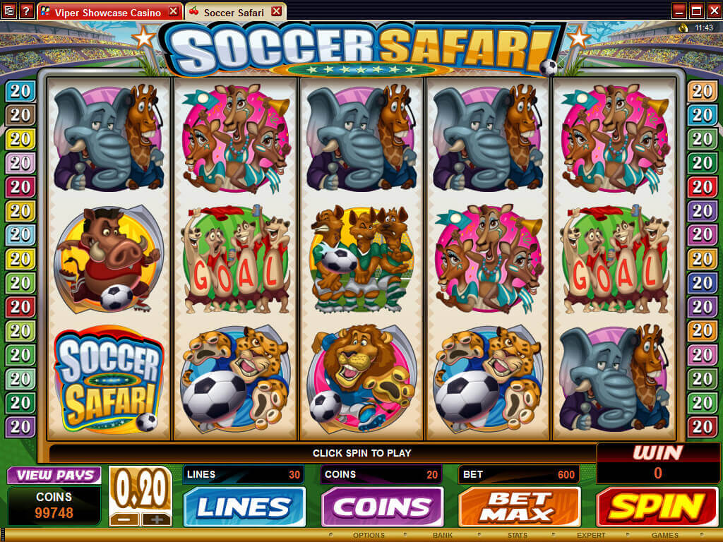 An image of Soccer Safari Online Slot Gameplay