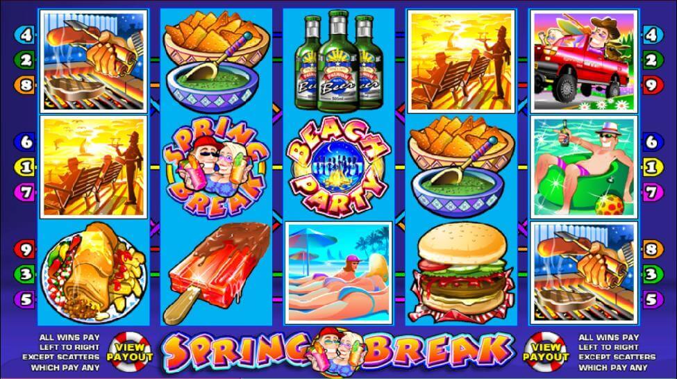 An image of Spring Break Online Slot Gameplay