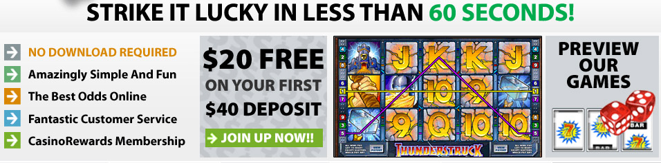 An image of the Strike It Lucky Casino Bonus Banner