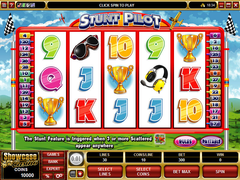 An image of Stunt Pilot Online Slot Gameplay