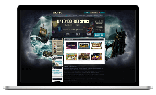 An image of Viking Slots Casino on Laptop