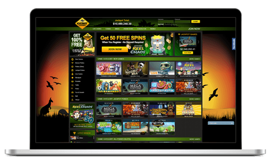 G'Day Casino Web Client Mockup Laptop