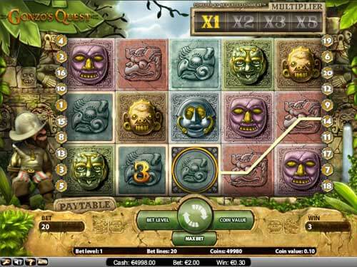 A screenshot of Gonzos Quest Gameplay