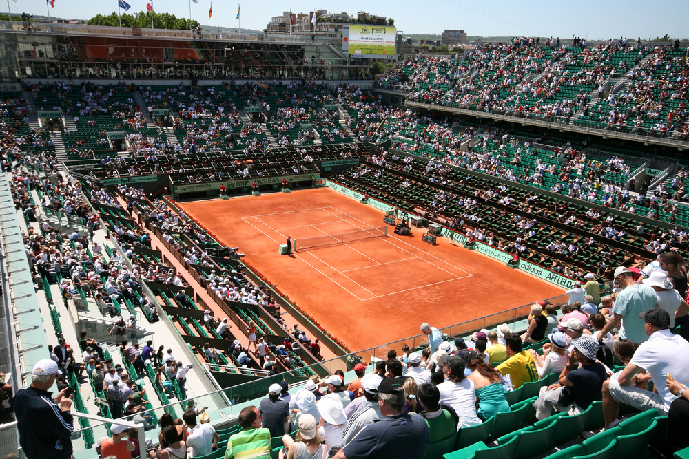 An image of the clay court at the french open