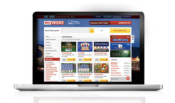 SkyVegas Casino laptop 