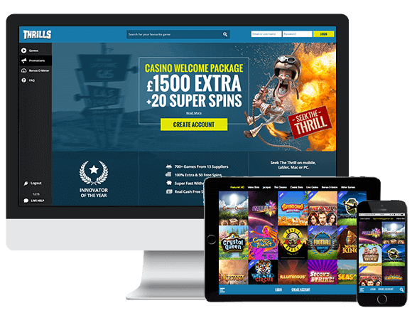 Image of Thrills Casino on multiple platforms